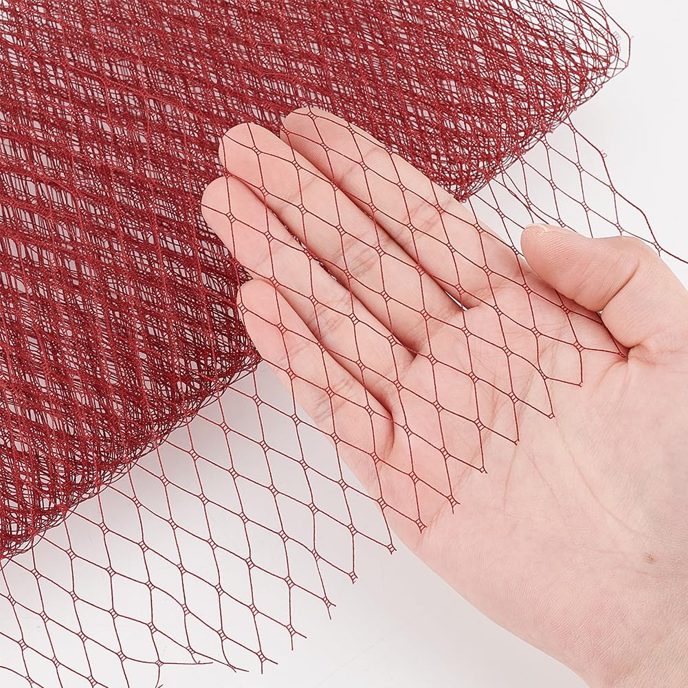 BENECREAT 3.28Yards Veil Mesh Fabric 10inch Wide Net Mesh Fabric Birdcage Bridal Veil for Wedding Veil Wedding Hat Decorating