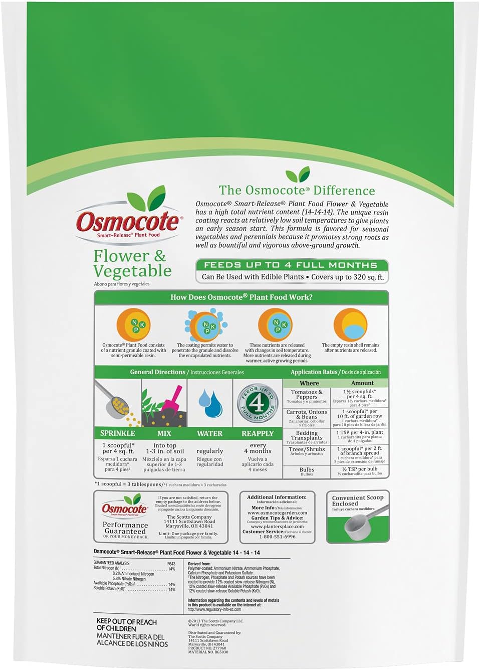 Osmocote Smart-Release Plant Food Plus Outdoor & Indoor1 - Granular, Continuous Release Plant Fertilizer with 11 Essential Nutrients, 2 lbs.