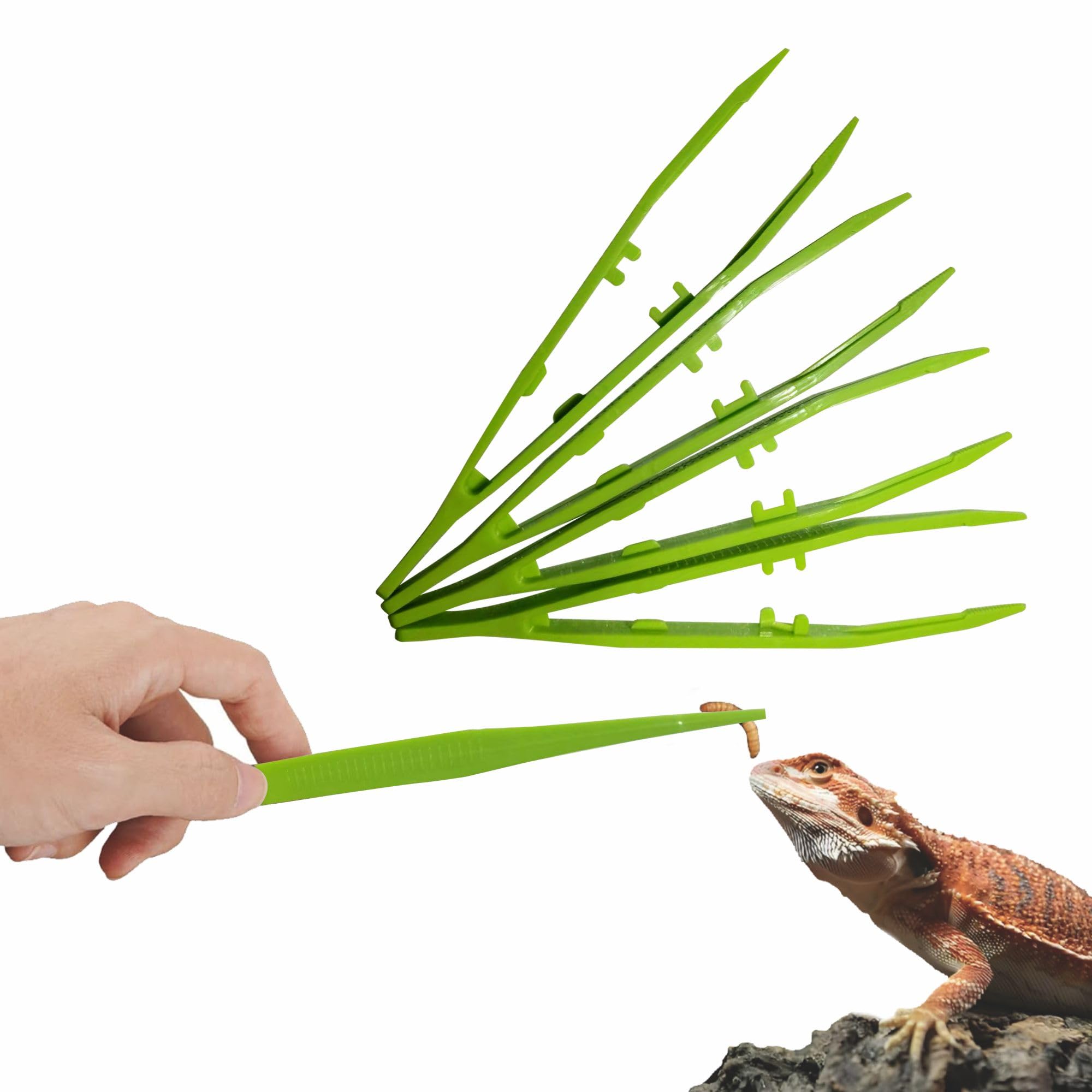5-Pack Reptile Feeding Tongs Set - Hygienic Anti-Slip Purple Tweezers for Bearded Dragons, Lizards, Snakes, Aquariums & Small Animals(Five Colors to Choose from)