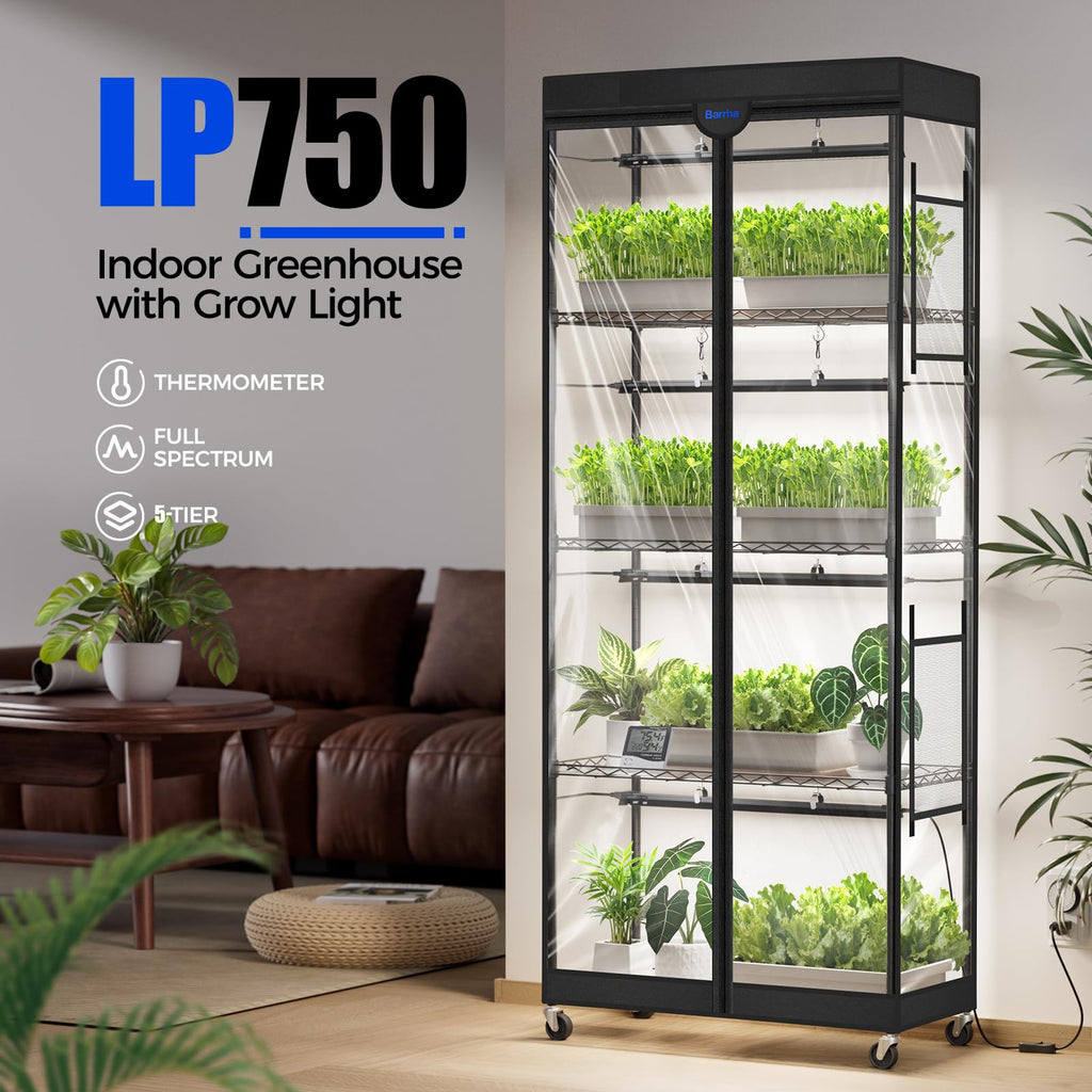 Barrina LP1200 Indoor Greenhouse with Grow Light, 4 Tier Stand with Tent