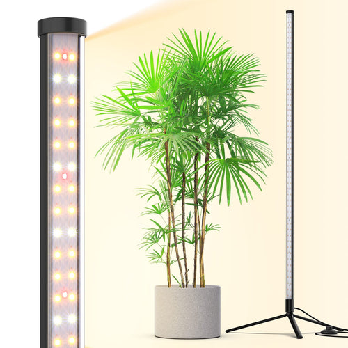 Barrina T10 Pro Standing Grow Light with Timer, 42W, 5000K, Full Spectrum Vertical Tall Grow Lights for Indoor Plants, Wide Coverage, 4FT to 5.6FT Height with Foot Switch, for Flower and Tall Plants
