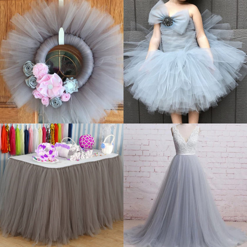 Black Tulle Fabric Roll 6 Inch by 100 Yards (300 ft) Tulle Ribbon Sheer Mesh Netting for DIY Tutu Skirt Gift Wrapping Wedding Baby Shower Birthday Halloween Party Decorations Crafts, 34 Colors (Black)