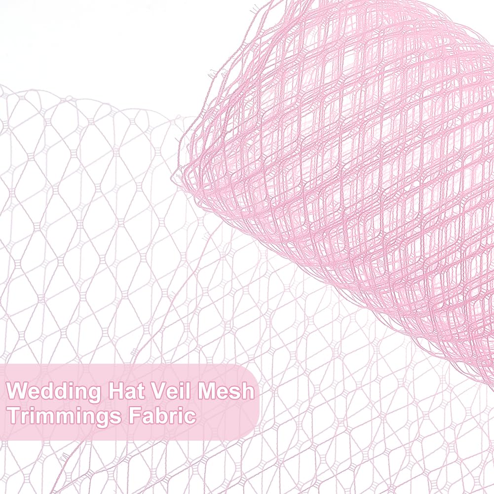 BENECREAT 3.28Yards Veil Mesh Fabric 10inch Wide Net Mesh Fabric Birdcage Bridal Veil for Wedding Veil Wedding Hat Decorating