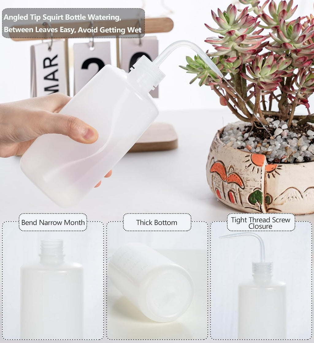 Melphoe Tattoo Wash Bottle Squeeze, 2Pcs 250ml Water Squirt Bottle Succulent Watering, Safety Rinse Watering Tools, Tattoo Supplies, Irrigation Sprinkling Can Wash Plant (Black)