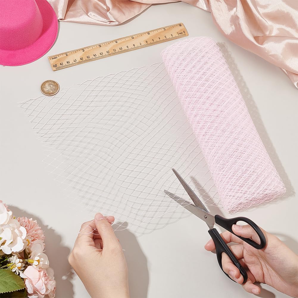 BENECREAT 3.28Yards Veil Mesh Fabric 10inch Wide Net Mesh Fabric Birdcage Bridal Veil for Wedding Veil Wedding Hat Decorating