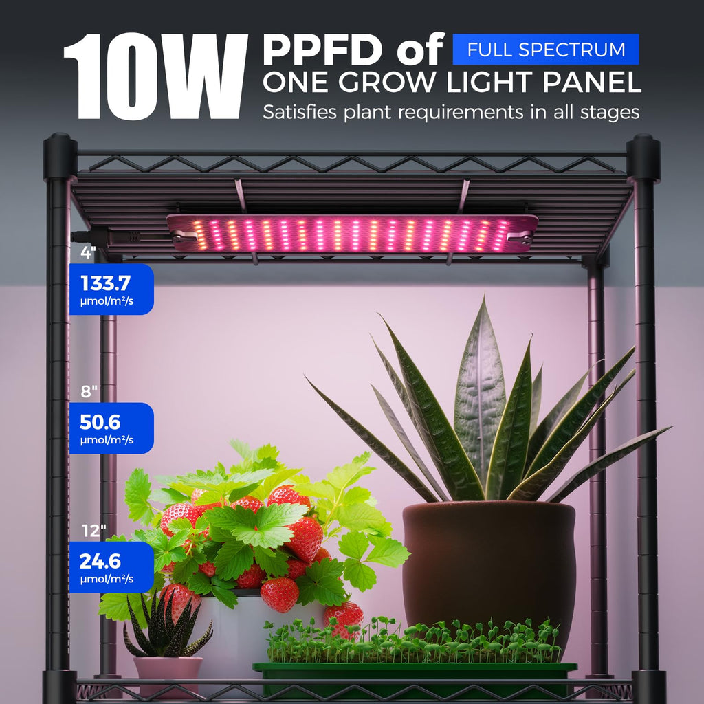 Barrina LH750 Pegboard Indoor Greenhouse with Grow Light, Plant Cabinet with 90W 5000K Full Spectrum Lamps, 3 Adjustable Pegboards, Timer, Wheel, for Foliage Plant, Seedling, 29.5x13.8x67.9IN