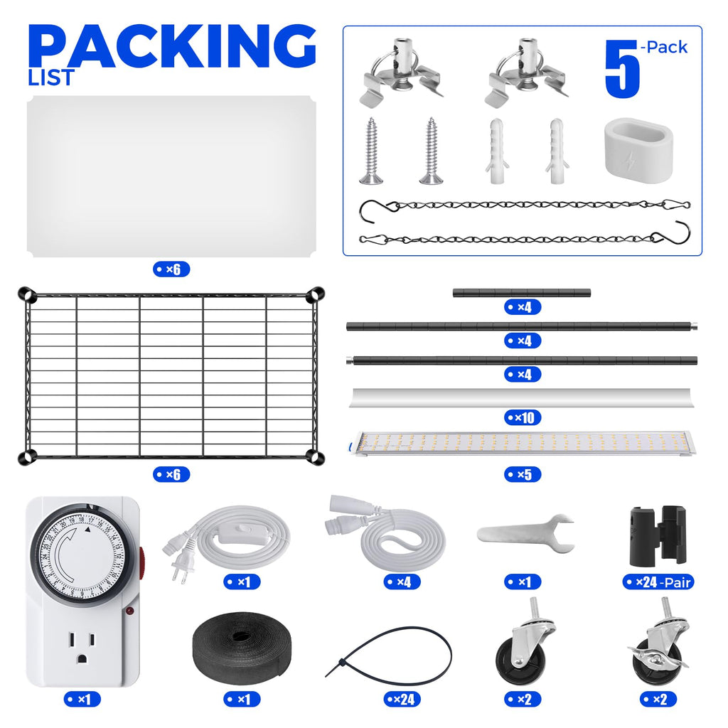 Barrina LH750 Pegboard Indoor Greenhouse with Grow Light, Plant Cabinet with 90W 5000K Full Spectrum Lamps, 3 Adjustable Pegboards, Timer, Wheel, for Foliage Plant, Seedling, 29.5x13.8x67.9IN