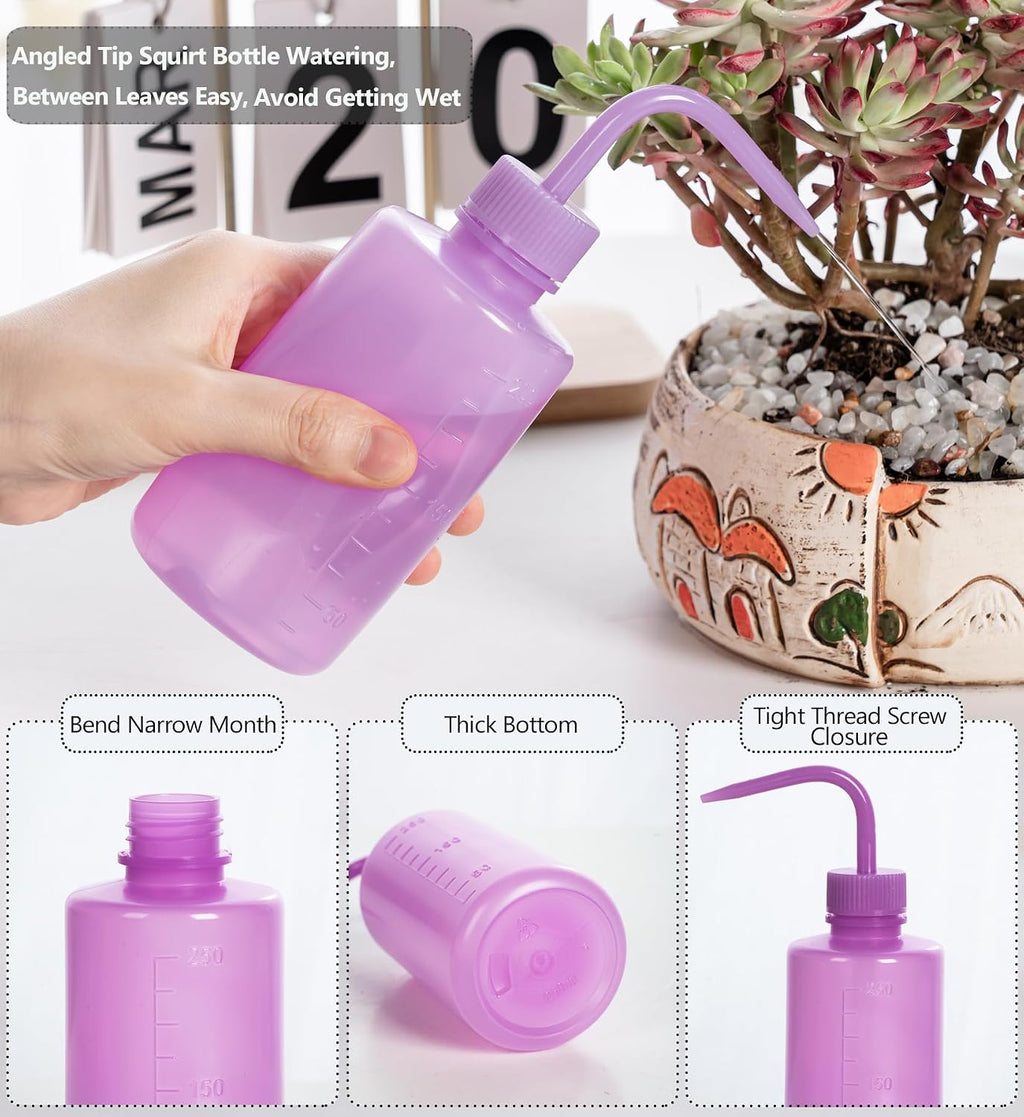 Melphoe Tattoo Wash Bottle Squeeze, 2Pcs 250ml Water Squirt Bottle Succulent Watering, Safety Rinse Watering Tools, Tattoo Supplies, Irrigation Sprinkling Can Wash Plant (Black)