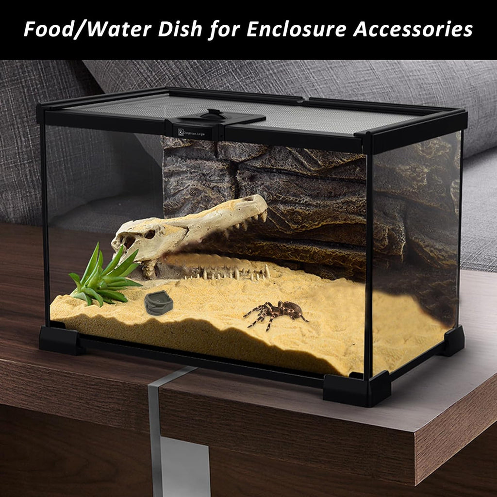 6 Pcs Spider Micro Water Bowls, Mini Resin Dish for Tarantula, Spider, Millipede and Tiny Reptiles, Food/Water Dish for Enclosure Accessories (1.65" D, 0.59" H)