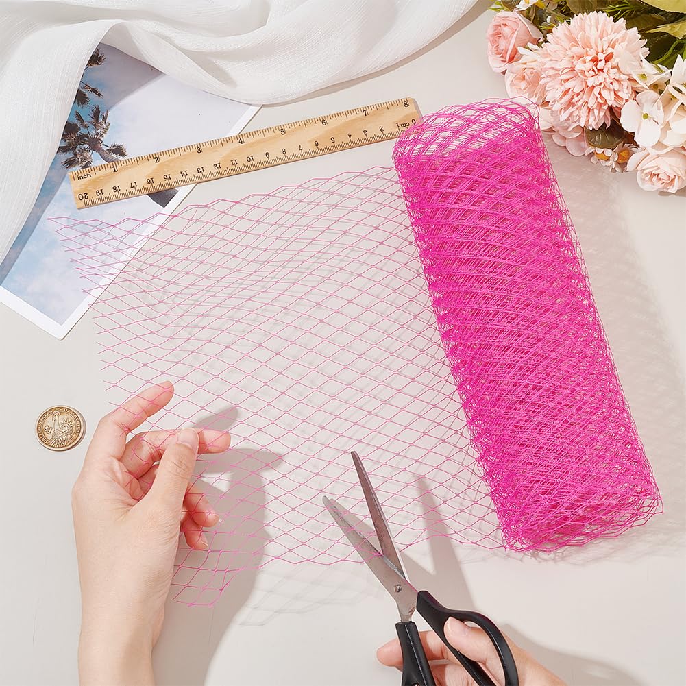 BENECREAT 3.28Yards Veil Mesh Fabric 10inch Wide Net Mesh Fabric Birdcage Bridal Veil for Wedding Veil Wedding Hat Decorating