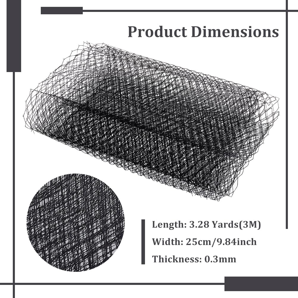 BENECREAT 3.28Yards Veil Mesh Fabric 10inch Wide Net Mesh Fabric Birdcage Bridal Veil for Wedding Veil Wedding Hat Decorating