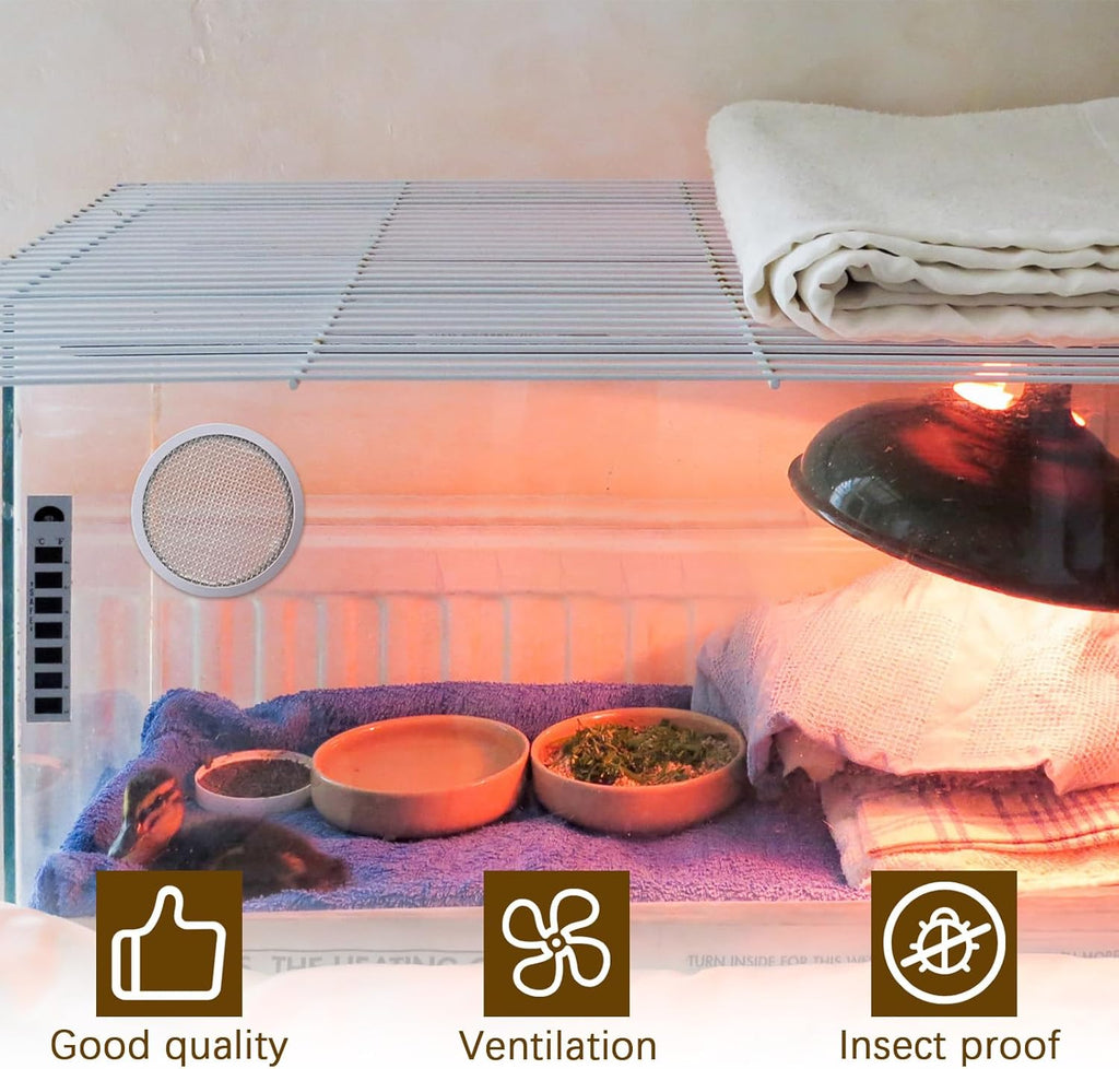 2''Circular Screen Vent Cover, for Display Cases, Spice Racks, Reptile Cages and More,Metal Mesh, 6-Pack