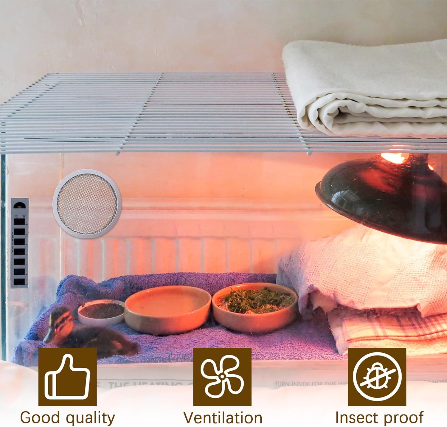 2''Circular Screen Vent Cover, for Display Cases, Spice Racks, Reptile Cages and More,Metal Mesh, 6-Pack