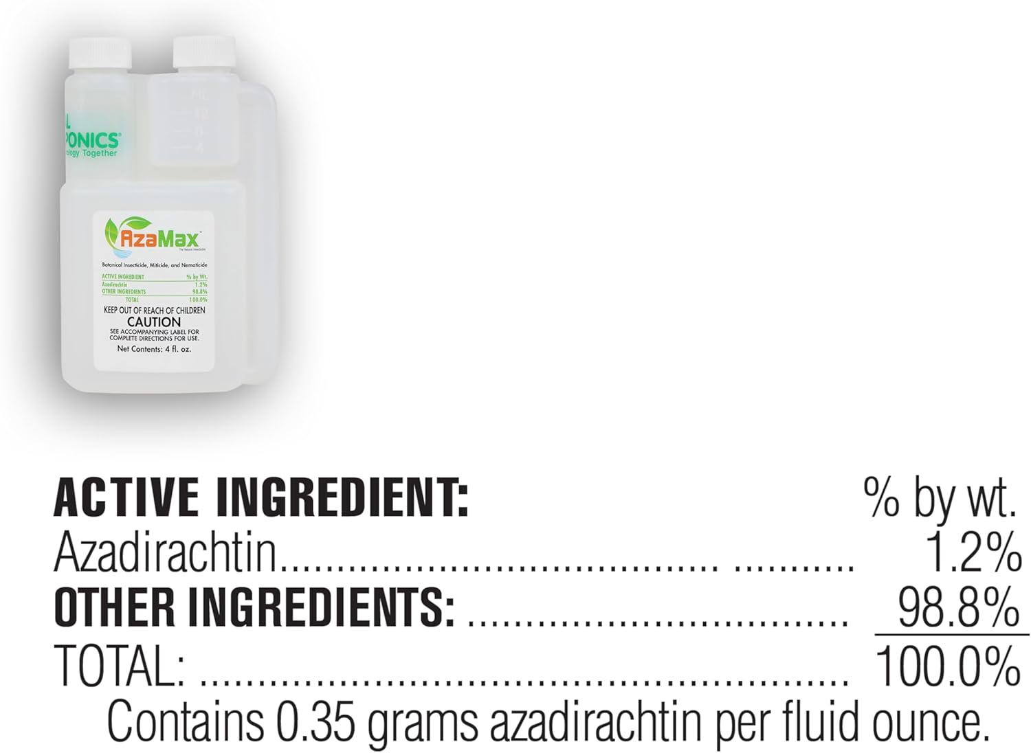 General Hydroponics GH2045 AzaMax, 4 Ounce, Orange