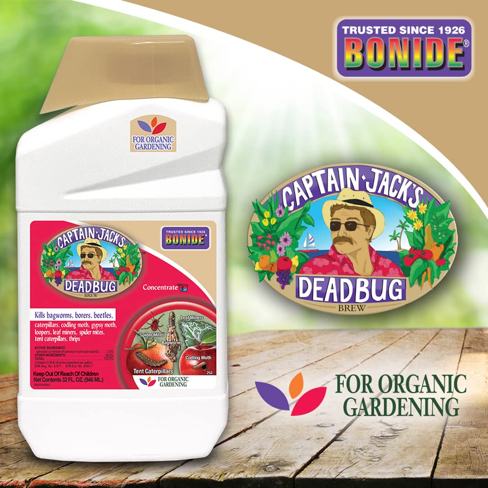 Bonide Captain Jack's Deadbug Brew, 16 oz Concentrate Outdoor Insecticide and Mite Killer for Organic Gardening | Outdoor Insecticide and Mite Killer, For Organic Gardening