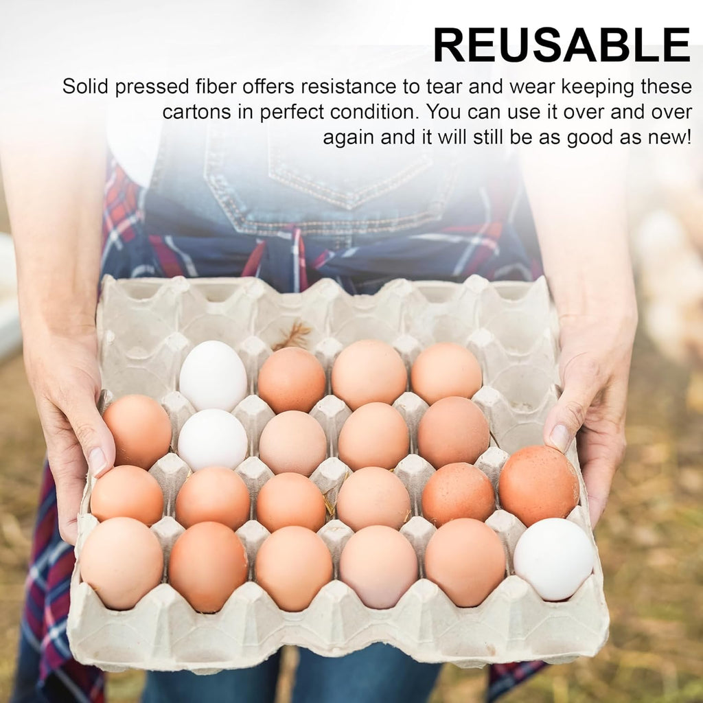 Biodegradable Pulp Fiber Egg Flats - 15 Pieces for Storing up to 30 Large or Small Eggs/Egg Crates That Make a Great Home for Roach Colony by MT Products
