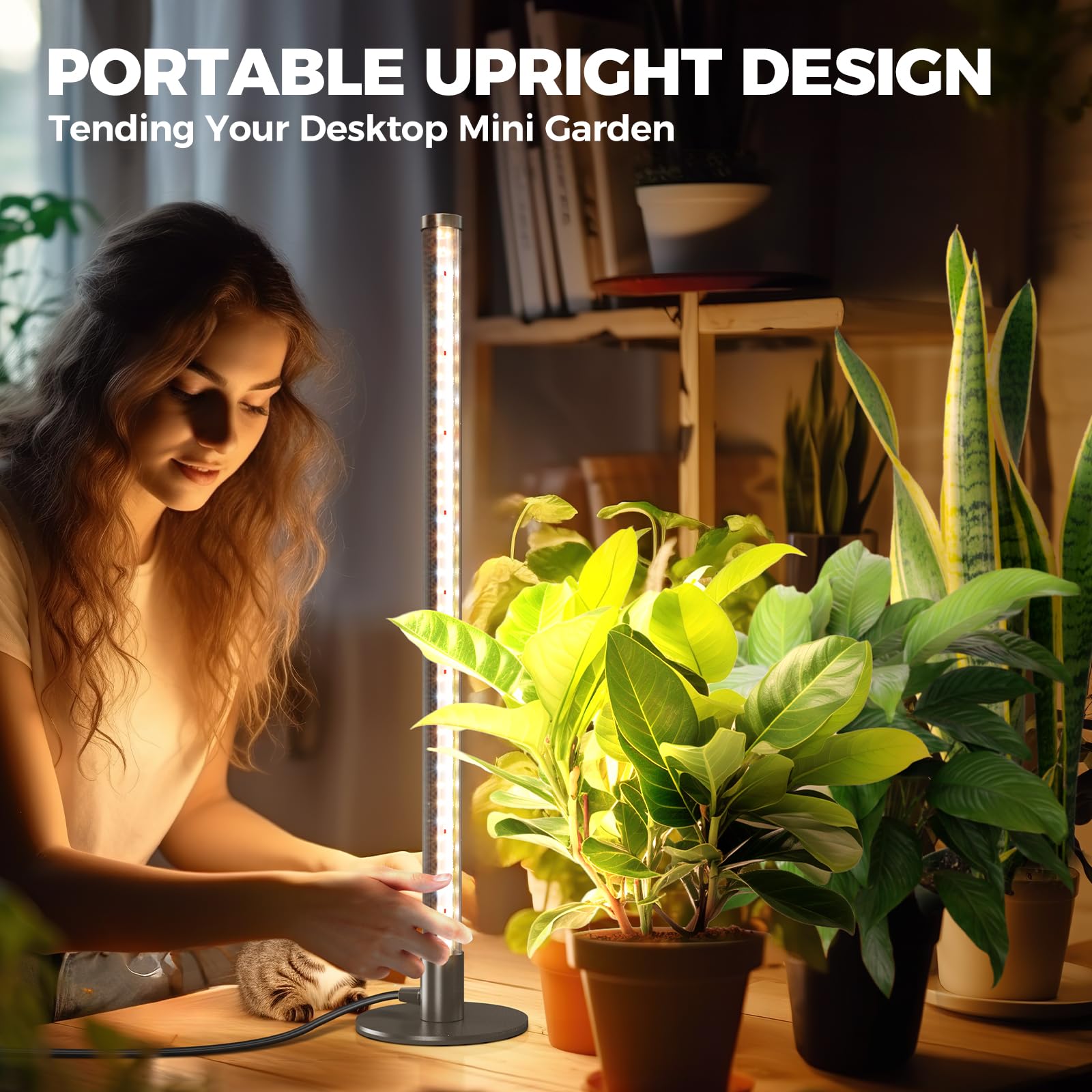 Barrina T1S Standing Grow Light for Indoor Plants with Timer, 65W 5000K High PPFD Tera Series Vertical Full Spectrum Grow Lights Adjustable Height 5FT-5.6FT, Foot Switch, Non-Glare Design, Silver