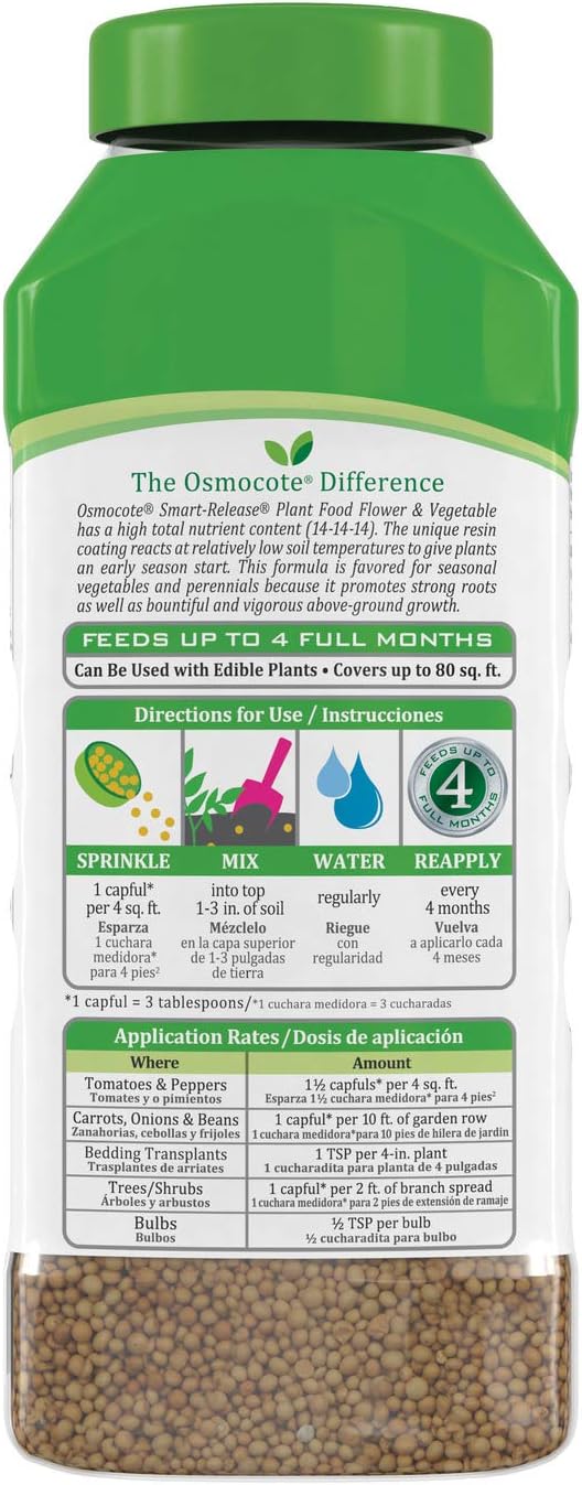 Osmocote Smart-Release Plant Food Plus Outdoor & Indoor1 - Granular, Continuous Release Plant Fertilizer with 11 Essential Nutrients, 2 lbs.