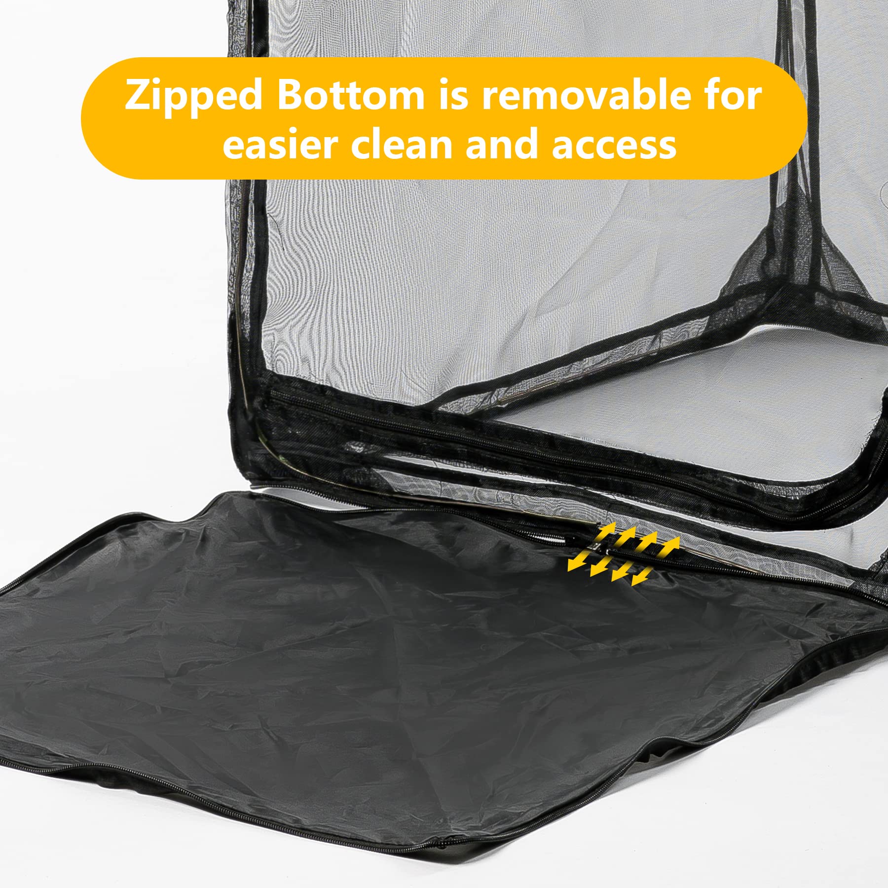30" Heavy Duty Monarch Butterfly Habitat, Outdoor Collapsible Insect Mesh Cage Terrarium Pop-up with Zipper Protection and Unzip Bottom