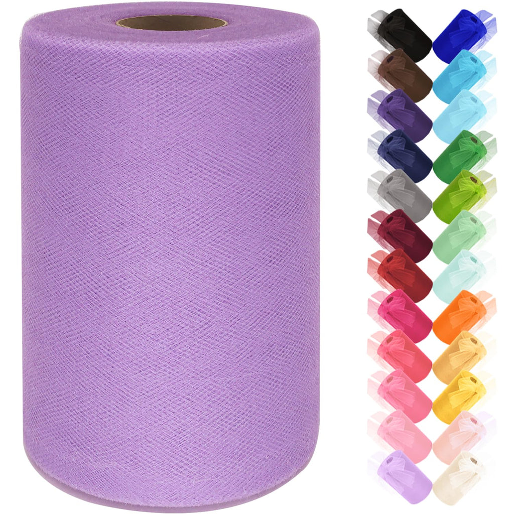 Black Tulle Fabric Roll 6 Inch by 100 Yards (300 ft) Tulle Ribbon Sheer Mesh Netting for DIY Tutu Skirt Gift Wrapping Wedding Baby Shower Birthday Halloween Party Decorations Crafts, 34 Colors (Black)