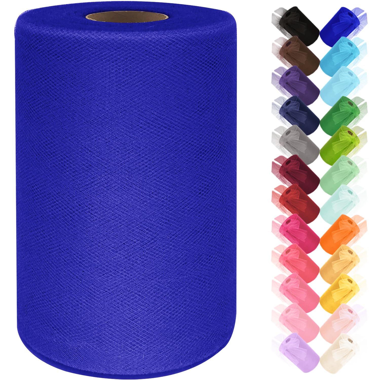 Black Tulle Fabric Roll 6 Inch by 100 Yards (300 ft) Tulle Ribbon Sheer Mesh Netting for DIY Tutu Skirt Gift Wrapping Wedding Baby Shower Birthday Halloween Party Decorations Crafts, 34 Colors (Black)
