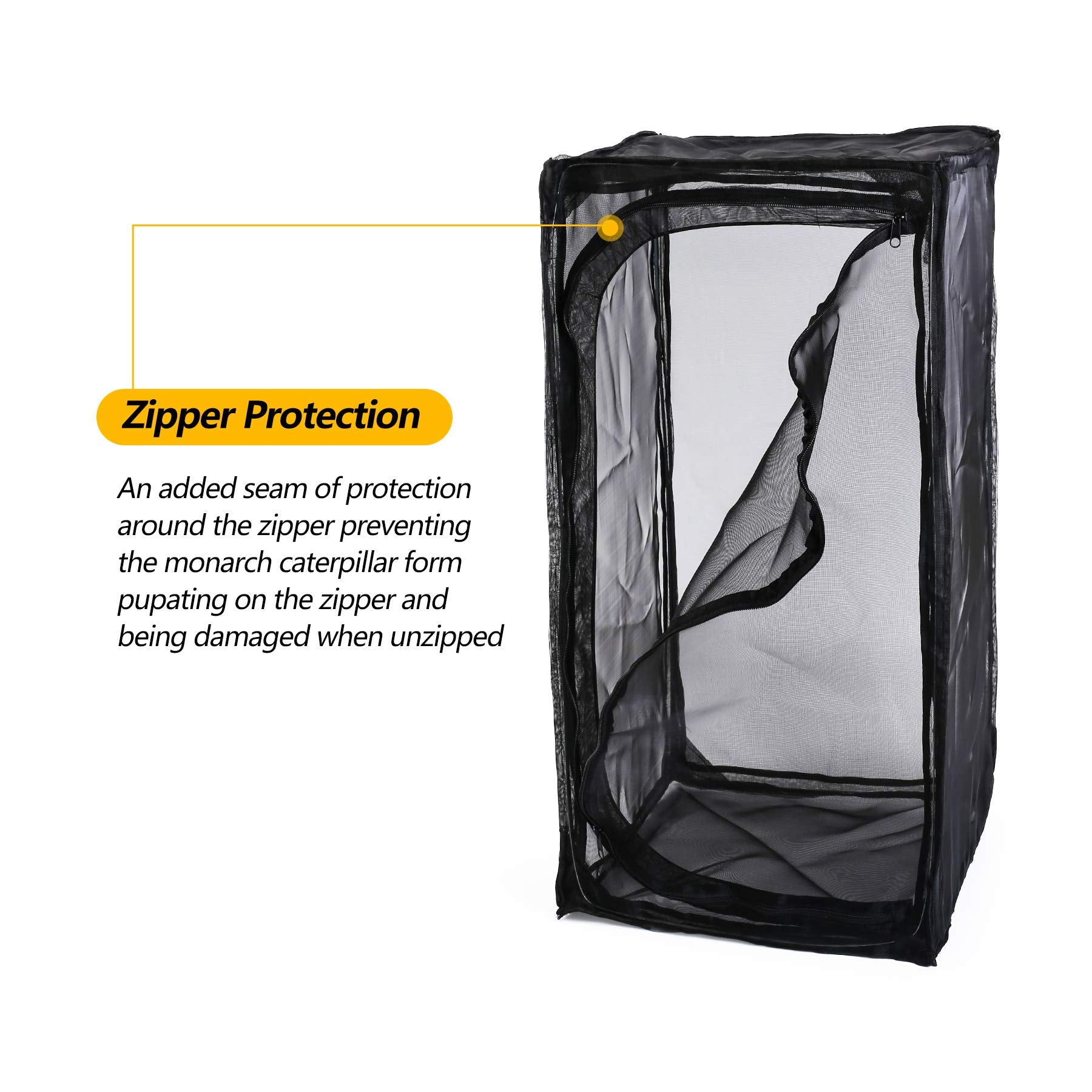 30" Heavy Duty Monarch Butterfly Habitat, Outdoor Collapsible Insect Mesh Cage Terrarium Pop-up with Zipper Protection and Unzip Bottom