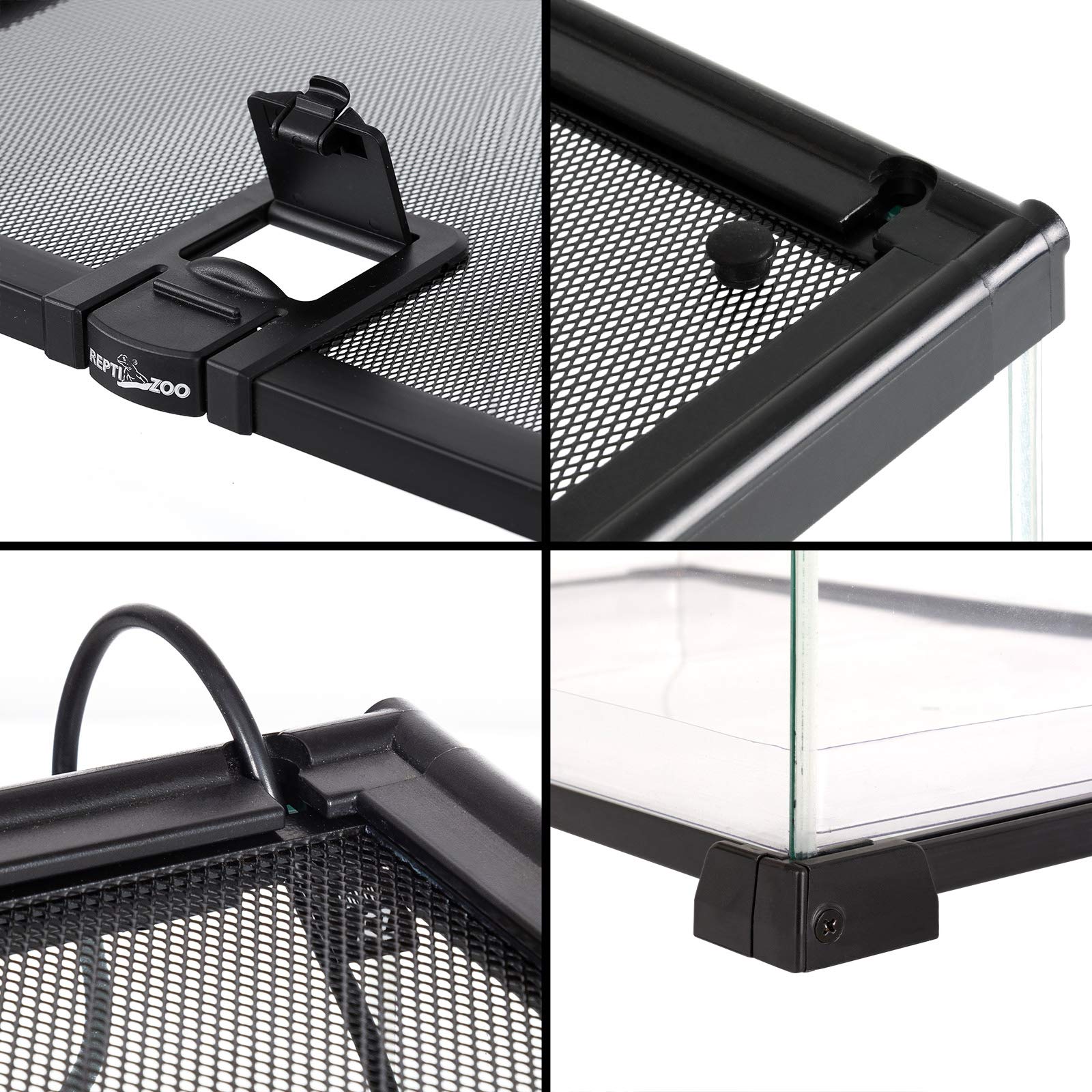 REPTIZOO Small Glass Tank 8 Gallon, Top Opening Terrarium 12" x 12" x 12" Leopard Gecko Tarantula Young Lizard Hermit Crab Frog Insects Breeding Tank
