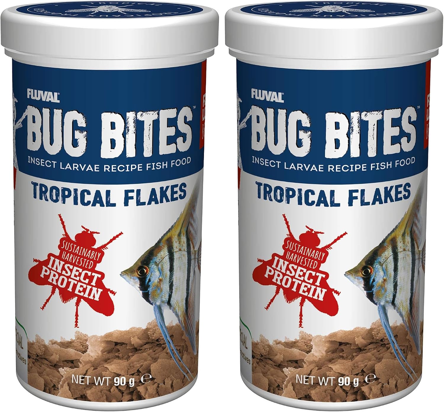 Fluval Bug Bites Tropical Fish Food, Flakes for Small to Medium Sized Fish, 3.17 oz., A7332, Brown