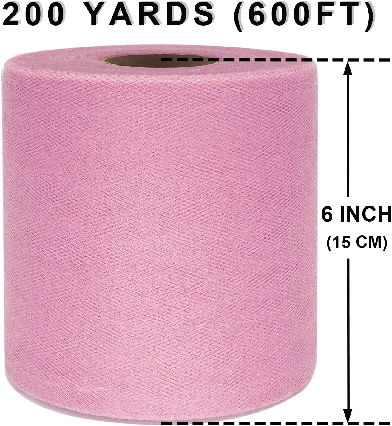 Black Tulle Fabric Roll 6 Inch by 100 Yards (300 ft) Tulle Ribbon Sheer Mesh Netting for DIY Tutu Skirt Gift Wrapping Wedding Baby Shower Birthday Halloween Party Decorations Crafts, 34 Colors (Black)