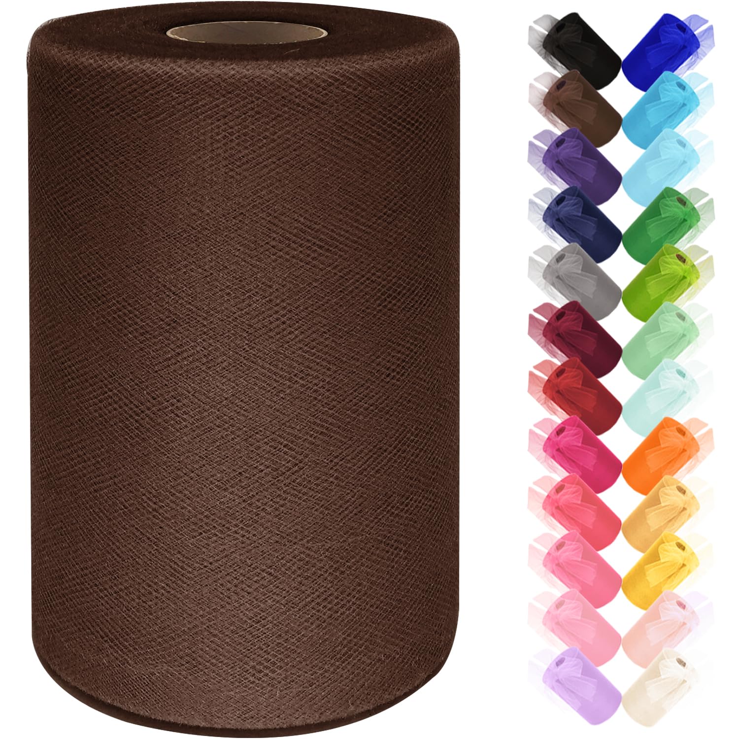 Black Tulle Fabric Roll 6 Inch by 100 Yards (300 ft) Tulle Ribbon Sheer Mesh Netting for DIY Tutu Skirt Gift Wrapping Wedding Baby Shower Birthday Halloween Party Decorations Crafts, 34 Colors (Black)