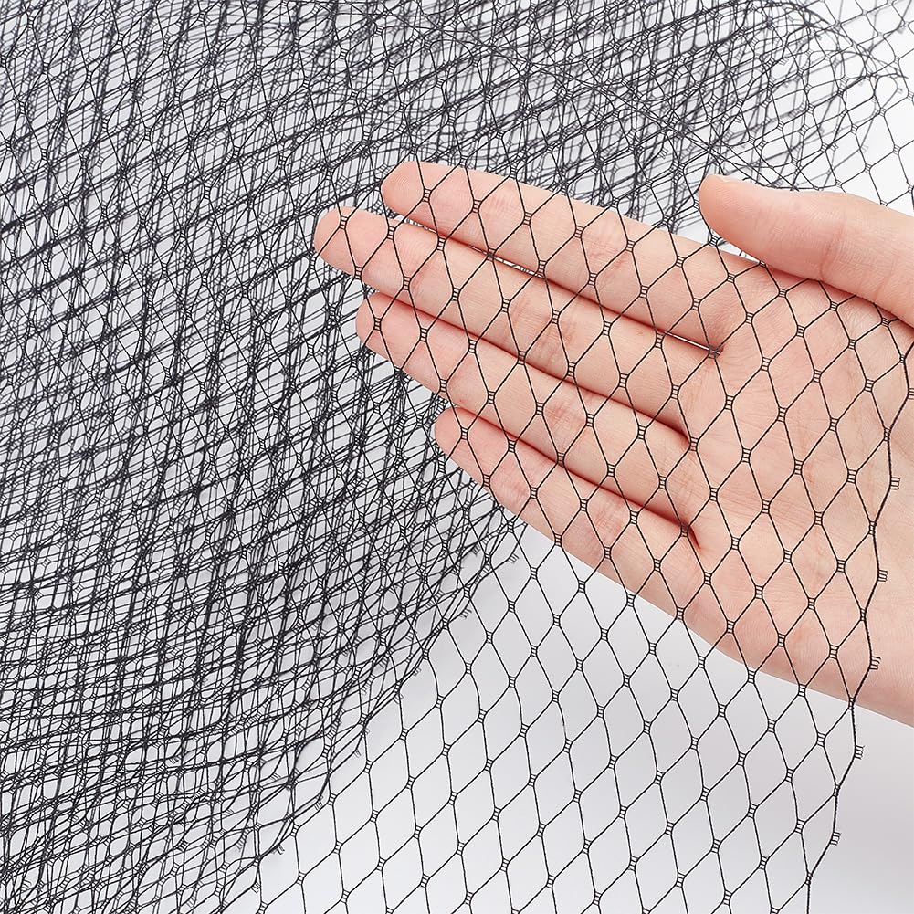 BENECREAT 3.28Yards Veil Mesh Fabric 10inch Wide Net Mesh Fabric Birdcage Bridal Veil for Wedding Veil Wedding Hat Decorating