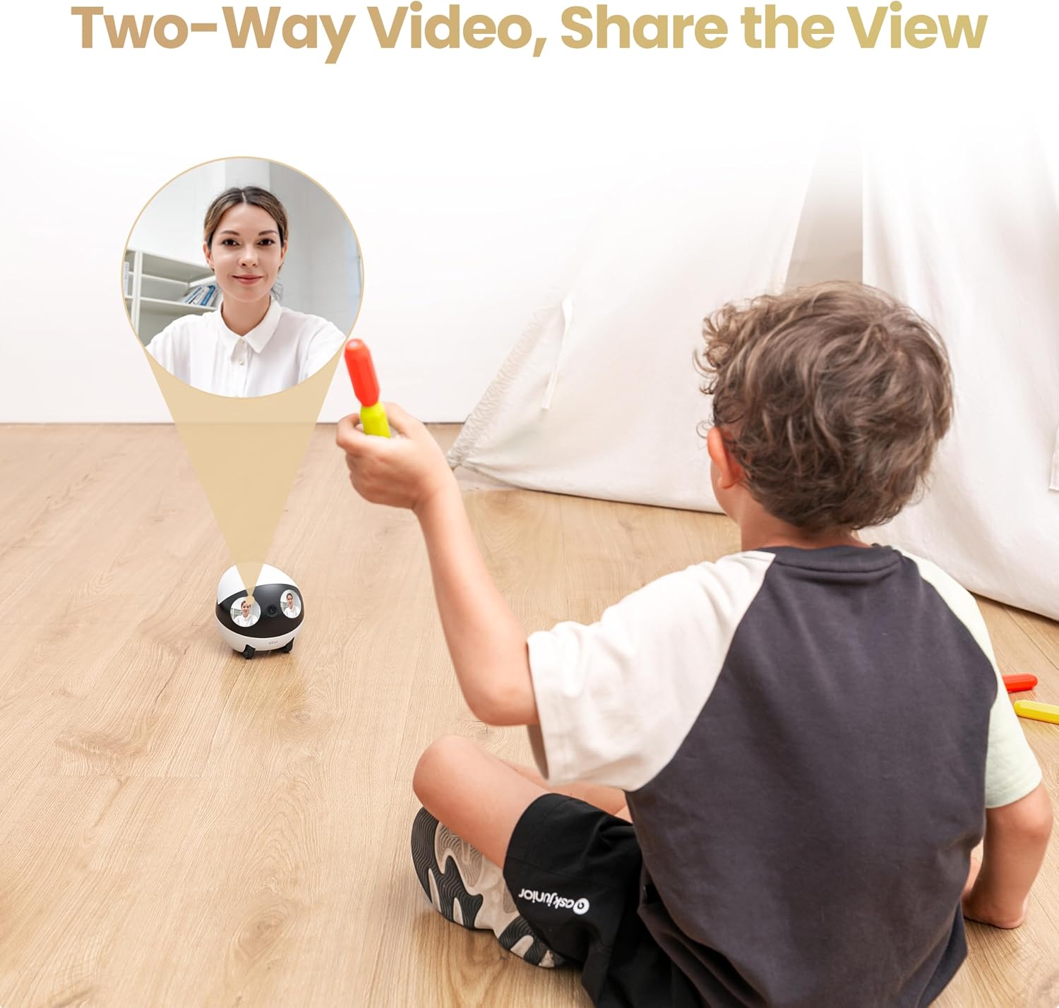 Enabot EBO Air 2S Mobile Robot Camera: 2.5K FamilyBot with Two-Way Video | Whole-Home Mobility, Custom Facial Image, Auto-Recharge, Night Vision, Long Distance Gift for Family/Pets