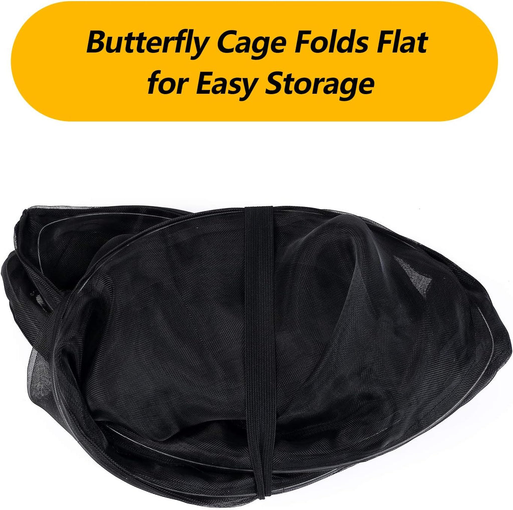 30" Heavy Duty Monarch Butterfly Habitat, Outdoor Collapsible Insect Mesh Cage Terrarium Pop-up with Zipper Protection and Unzip Bottom