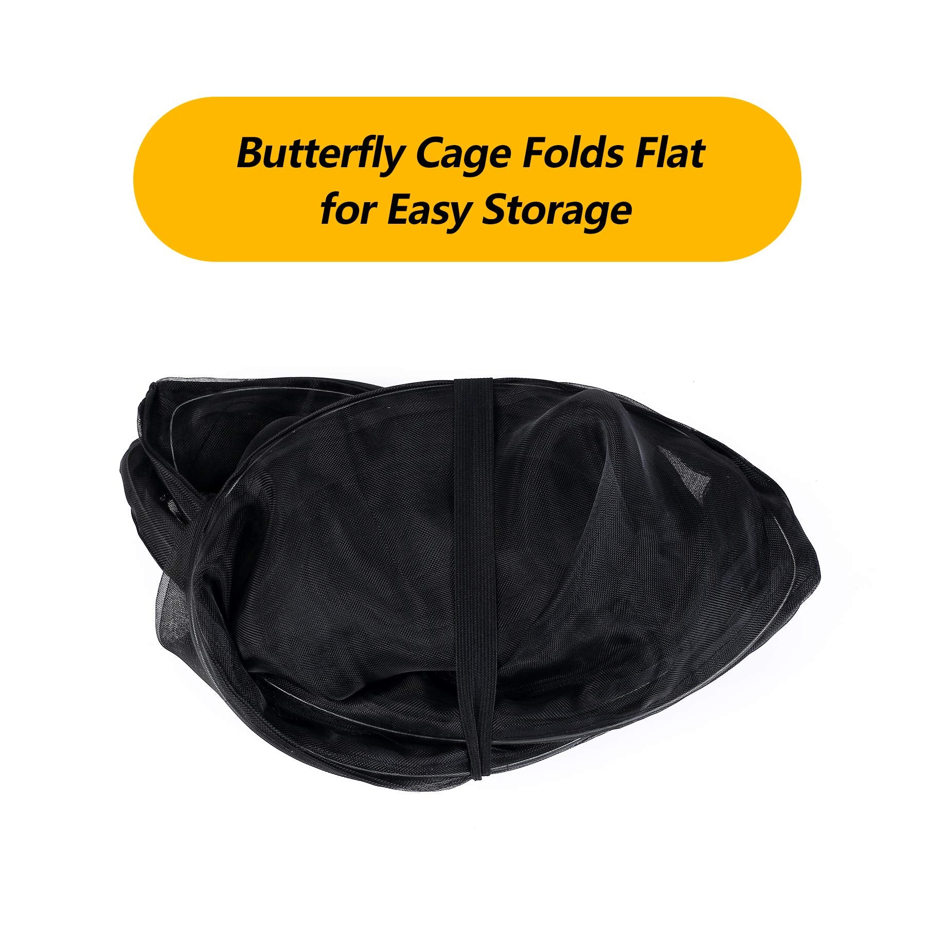 30" Heavy Duty Monarch Butterfly Habitat, Outdoor Collapsible Insect Mesh Cage Terrarium Pop-up with Zipper Protection and Unzip Bottom
