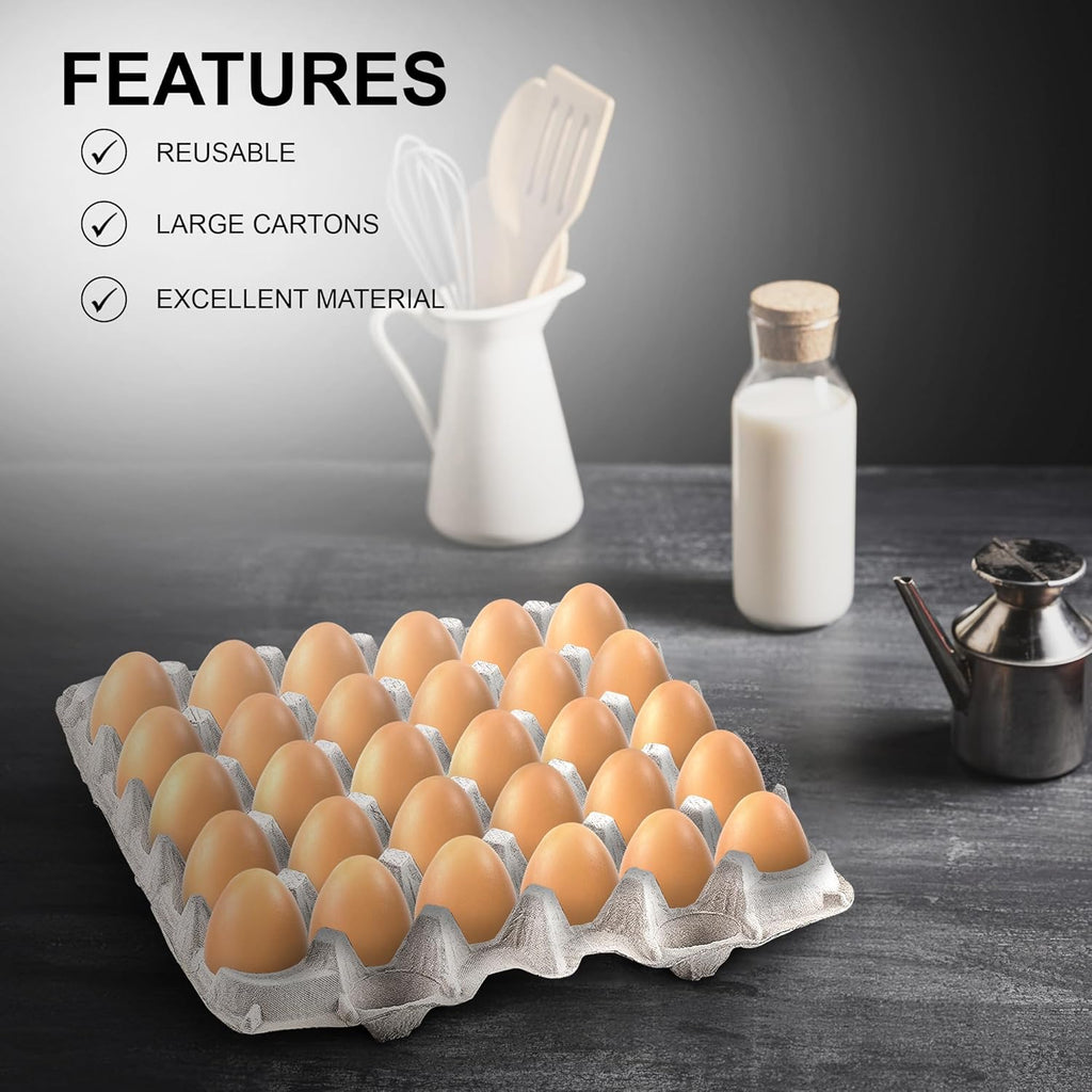 Biodegradable Pulp Fiber Egg Flats - 15 Pieces for Storing up to 30 Large or Small Eggs/Egg Crates That Make a Great Home for Roach Colony by MT Products