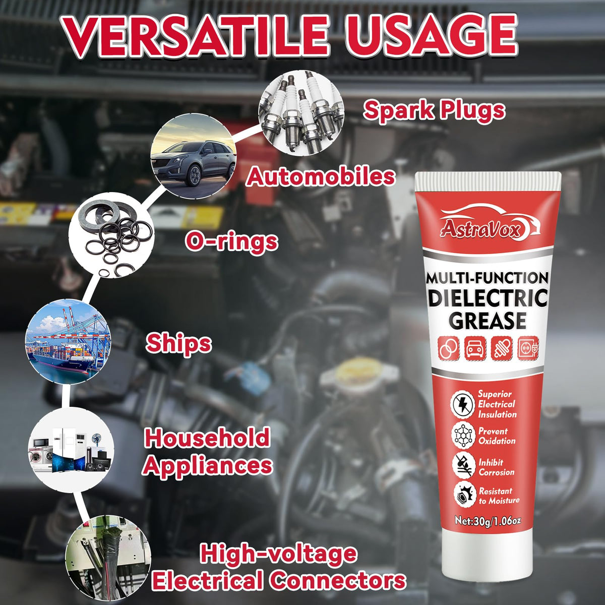 AstraVox Silicone Dielectric Grease for Electrical Connectors Automotive