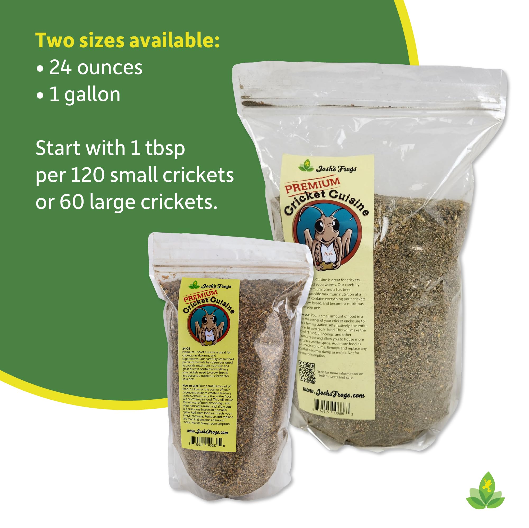 Josh's Frogs Premium Cricket Cuisine Cricket Gutloading Food (24 oz)
