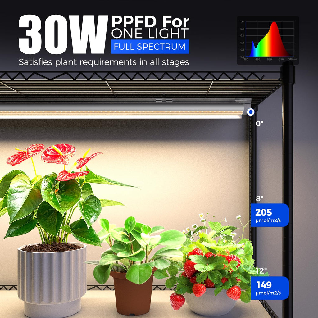 Barrina LH750 Pegboard Indoor Greenhouse with Grow Light, Plant Cabinet with 90W 5000K Full Spectrum Lamps, 3 Adjustable Pegboards, Timer, Wheel, for Foliage Plant, Seedling, 29.5x13.8x67.9IN