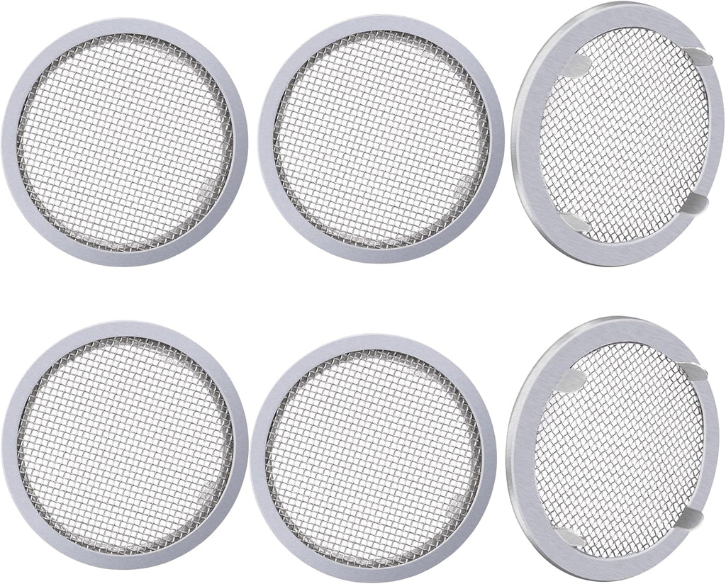 2''Circular Screen Vent Cover, for Display Cases, Spice Racks, Reptile Cages and More,Metal Mesh, 6-Pack