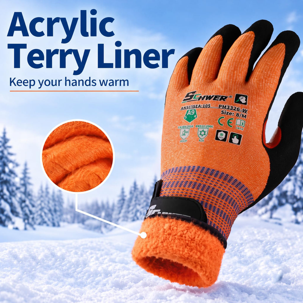 Schwer ProGuard High Level Cut Resistant Work Gloves for Extreme Protection, ANSI A9 Cut Gloves with Reinforced Thumb, Non Slip, Breathable, Durable, Touch-screen, Black 1 Pair（L 3326