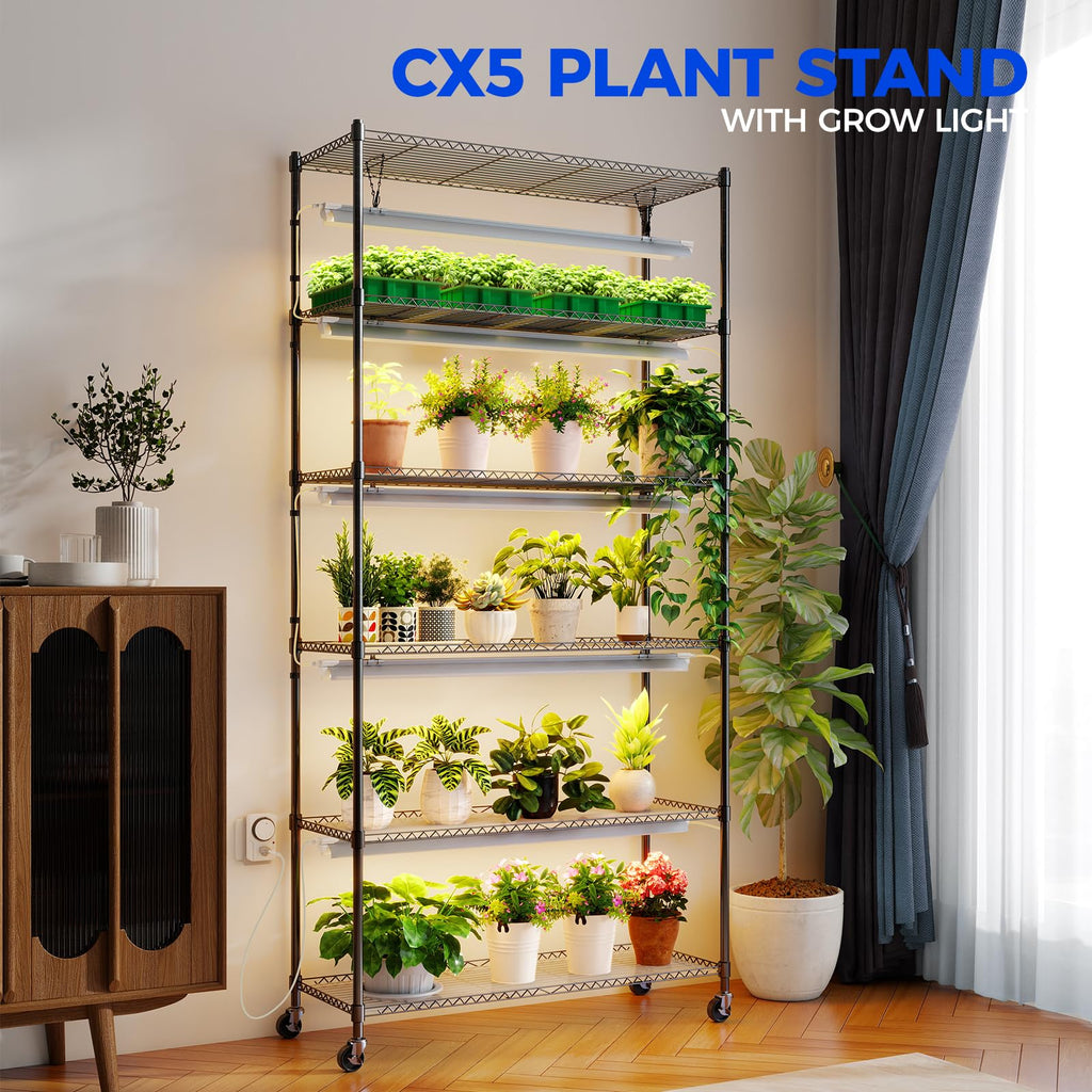 Barrina LH750 Pegboard Indoor Greenhouse with Grow Light, Plant Cabinet with 90W 5000K Full Spectrum Lamps, 3 Adjustable Pegboards, Timer, Wheel, for Foliage Plant, Seedling, 29.5x13.8x67.9IN