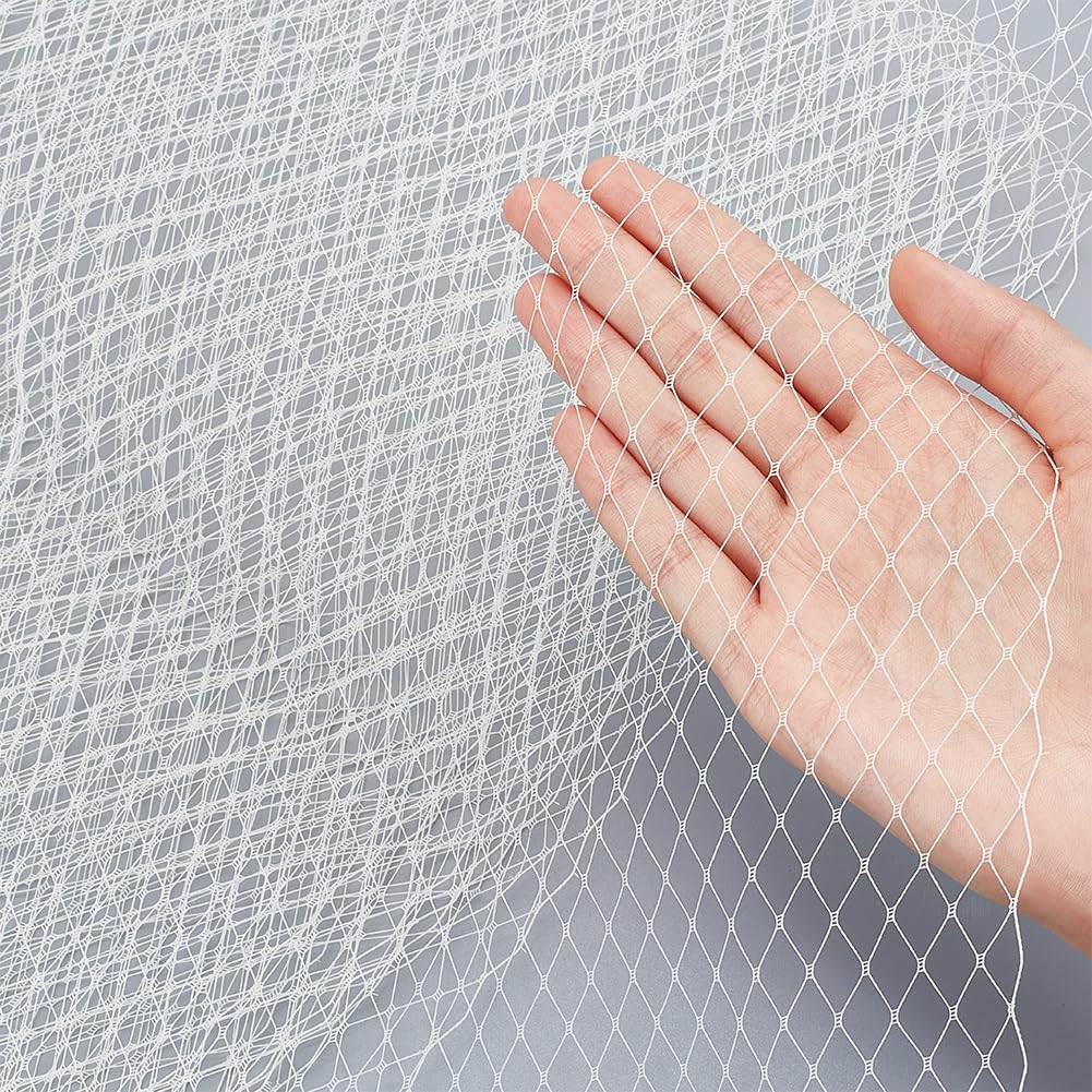 BENECREAT 3.28Yards Veil Mesh Fabric 10inch Wide Net Mesh Fabric Birdcage Bridal Veil for Wedding Veil Wedding Hat Decorating