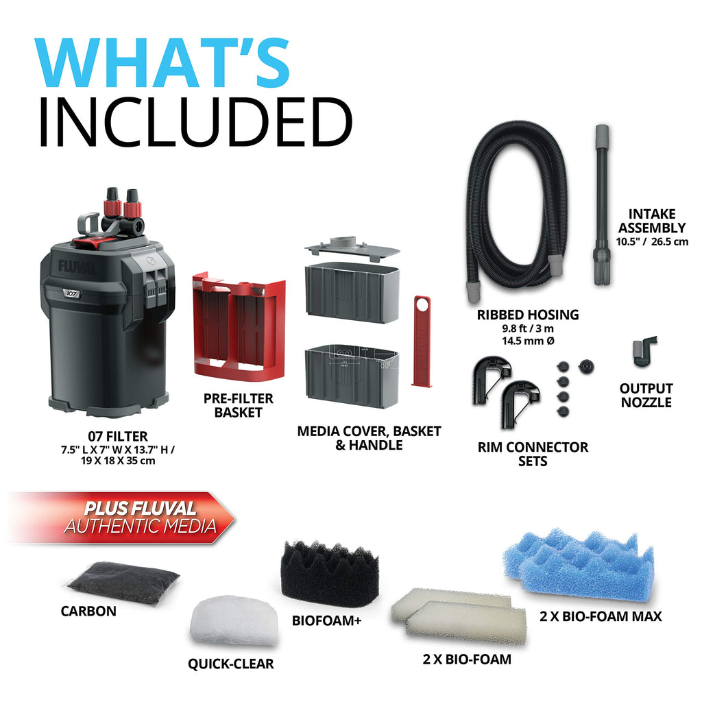 Fluval 207 Perfomance Canister Filter - for Aquariums Up to 45 Gallons - Aquarium Canister Filter
