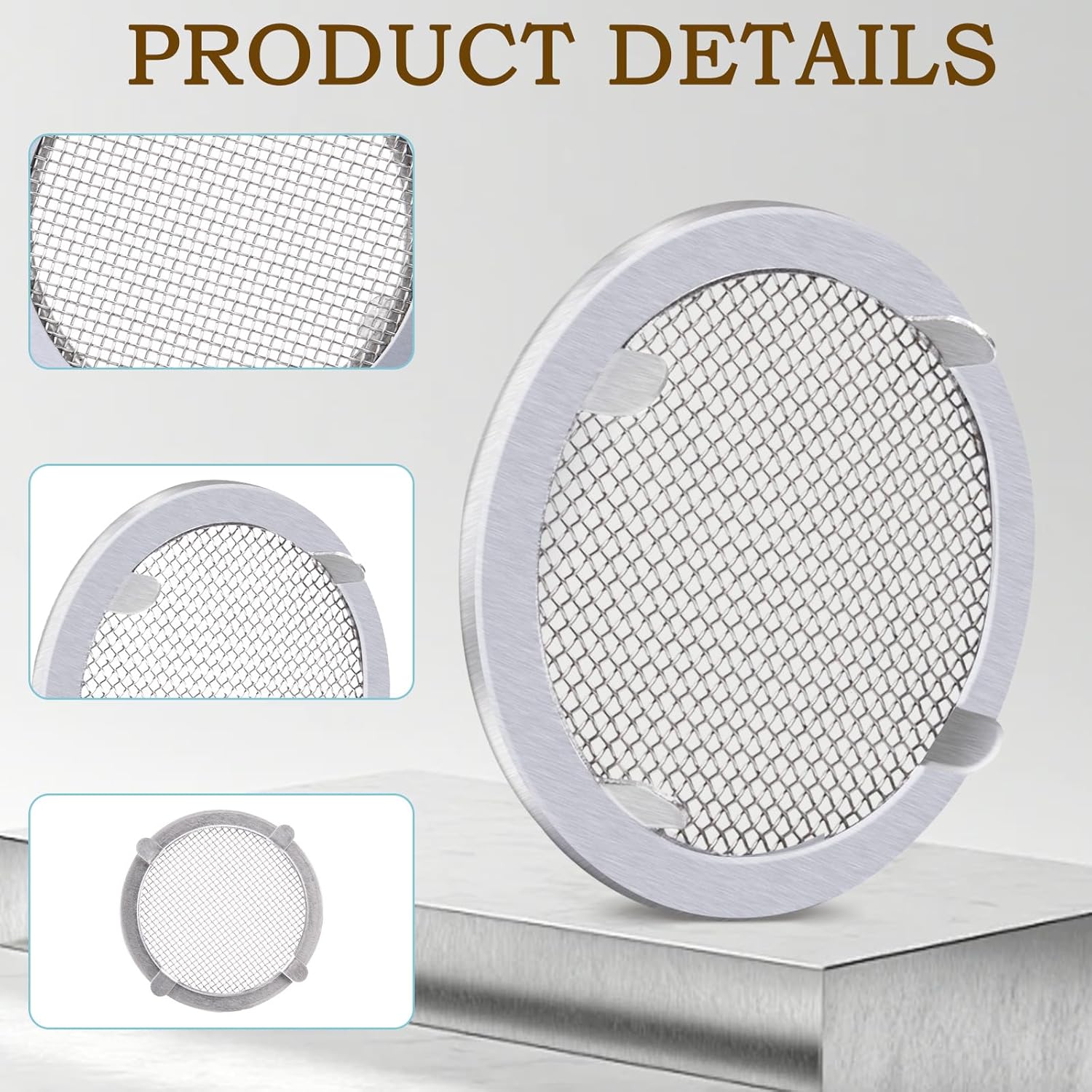 2''Circular Screen Vent Cover, for Display Cases, Spice Racks, Reptile Cages and More,Metal Mesh, 6-Pack