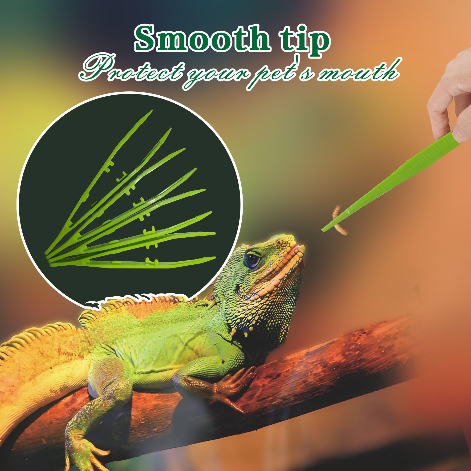 5-Pack Reptile Feeding Tongs Set - Hygienic Anti-Slip Purple Tweezers for Bearded Dragons, Lizards, Snakes, Aquariums & Small Animals(Five Colors to Choose from)