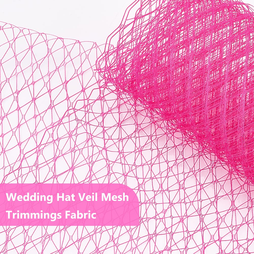 BENECREAT 3.28Yards Veil Mesh Fabric 10inch Wide Net Mesh Fabric Birdcage Bridal Veil for Wedding Veil Wedding Hat Decorating