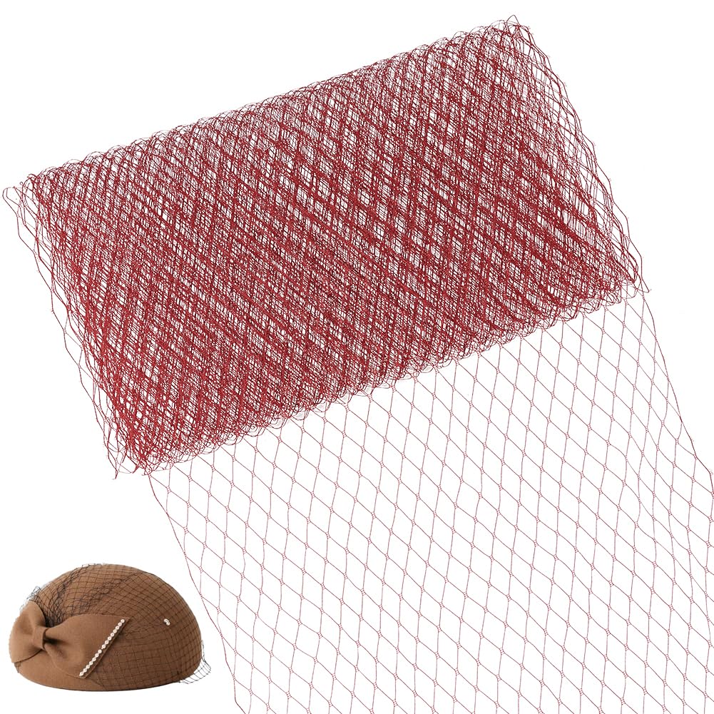BENECREAT 3.28Yards Veil Mesh Fabric 10inch Wide Net Mesh Fabric Birdcage Bridal Veil for Wedding Veil Wedding Hat Decorating