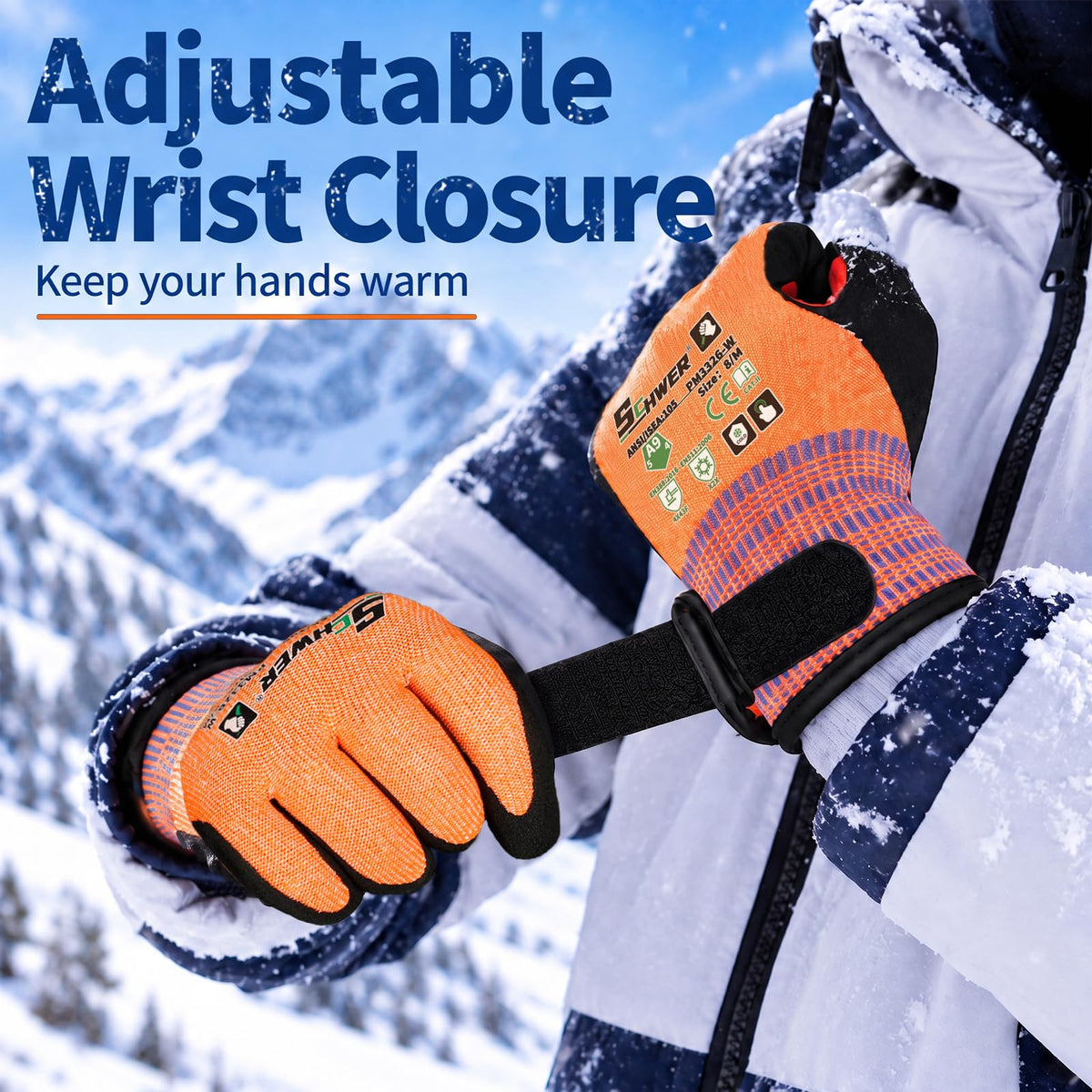 Schwer ProGuard High Level Cut Resistant Work Gloves for Extreme Protection, ANSI A9 Cut Gloves with Reinforced Thumb, Non Slip, Breathable, Durable, Touch-screen, Black 1 Pair（L 3326