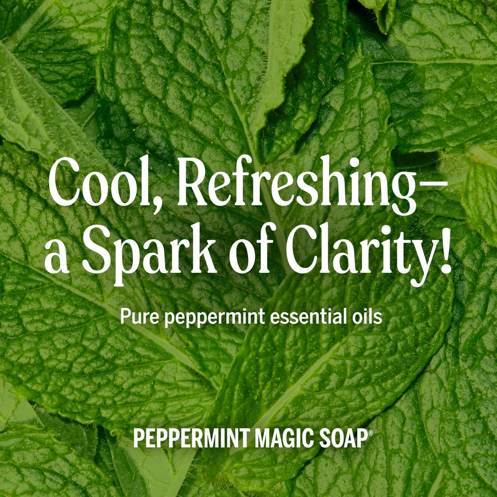 Dr. Bronner's Pure-Castile Magic Liquid Soap (Peppermint, 8 Ounce)- Made with Organic Oils, 18-in1 Uses: Face, Hair, Hand & Body Soap, Laundry, Pets- Concentrated, Vegan, Non-GMO